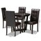 Baxton Studio Vida Dark Brown Upholstered and Dark Brown Wood 5-Piece Dining Set 169-8030-10898 - alternate 9